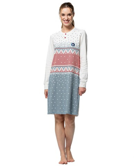 Egatex Ночная рубашка с принтом - Winter, экрю