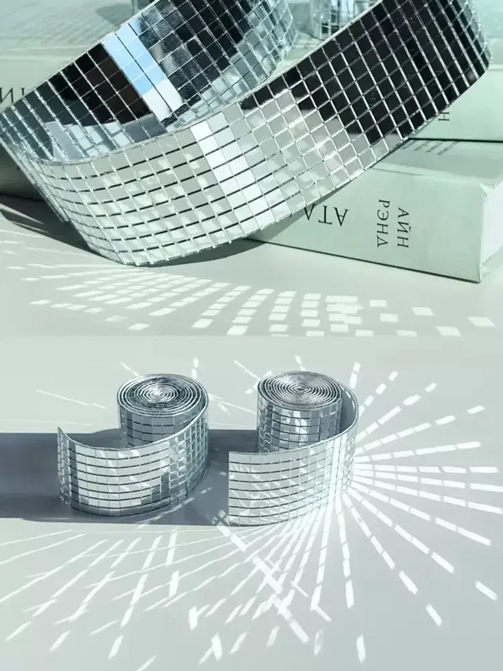 Зеркальная лента мозаика ЗЛ-серебро-4-2м
