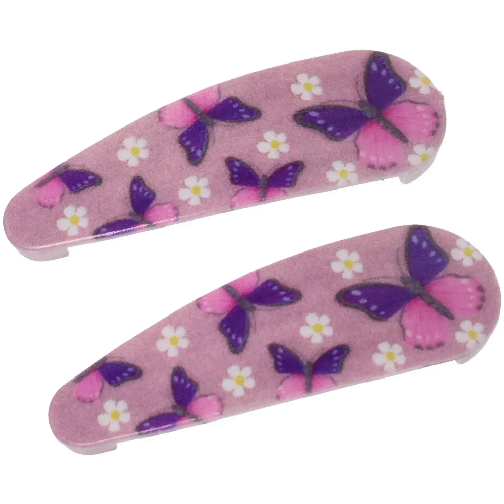 Зажимы для волос детские 2шт «Happy smile», бабочки, микс 6 цветов, 5,5*1,5см