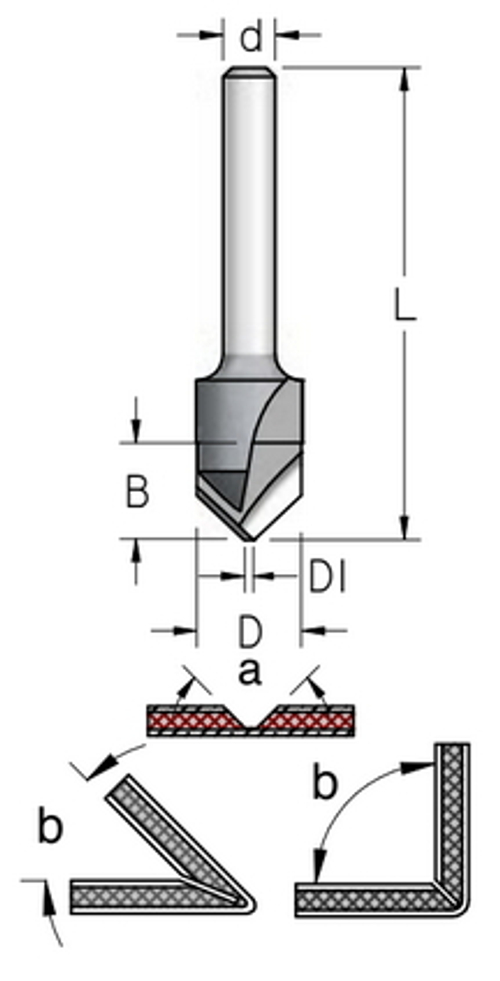 Фреза v-образная 90° WPW VE90123