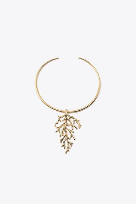 ZARA ОЖЕРЕЛЬЕ-ЧОКЕР С КОРАЛЛОМ, ЗОЛОТИСТЫЙ
