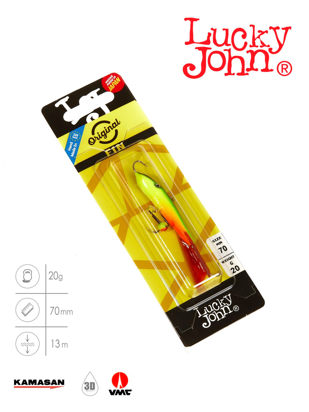 Балансир Lucky John FIN 5 с тр. 70мм/26RT блистер