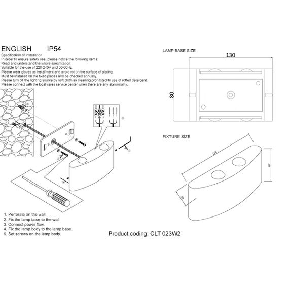 Уличный настенный светодиодный светильник Crystal Lux CLT 023W2 WH