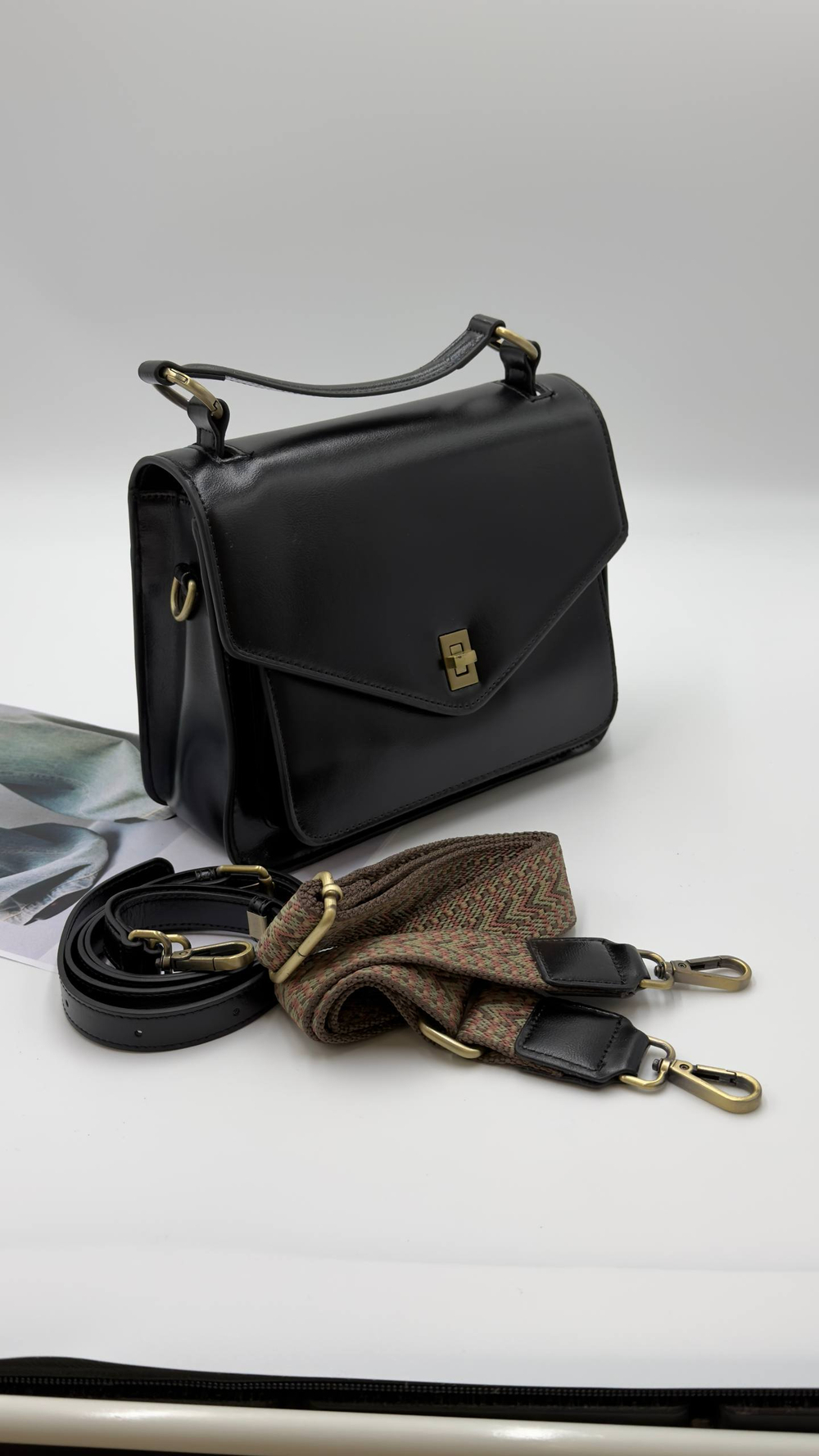 Сумка женская натуральная кожа артикул 066-33 цвет "чёрный"