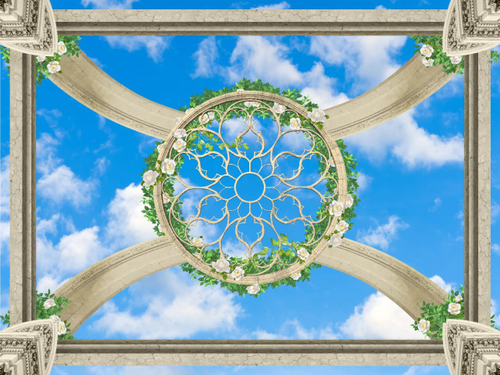 Потолки №25 Фотообои и Фрески ручной работы