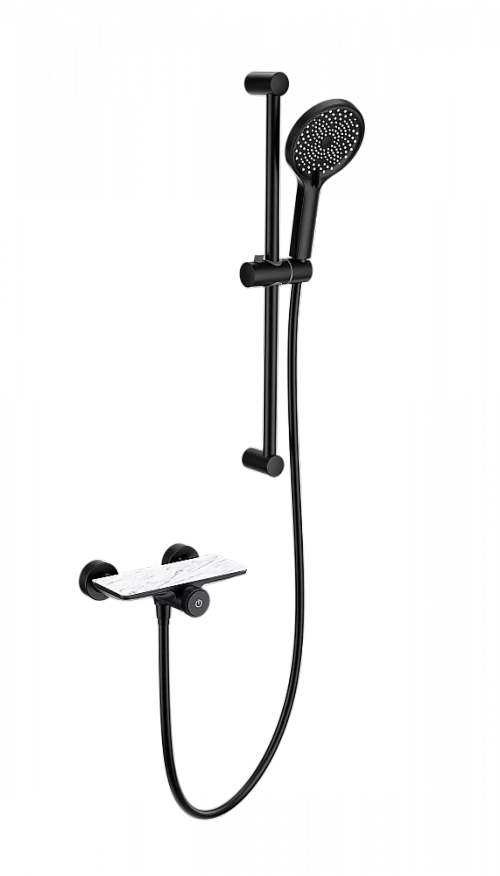 Смеситель для душа с гарнитуром WONZON & WOGHAND ClickPlate WW-B2052-A-MB черный матовый