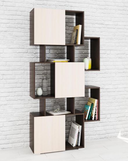 Стеллаж РОМЕО-9 венге / дуб молочный