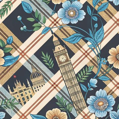 Цветы и здания на диагональной клетке