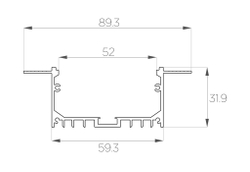 Профиль алюминиевый под шпаклевку APSH-3290-2 Anod