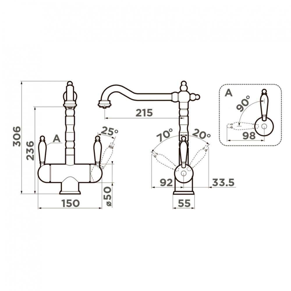 Кухонный смеситель Omoikiri Amagasaki-G