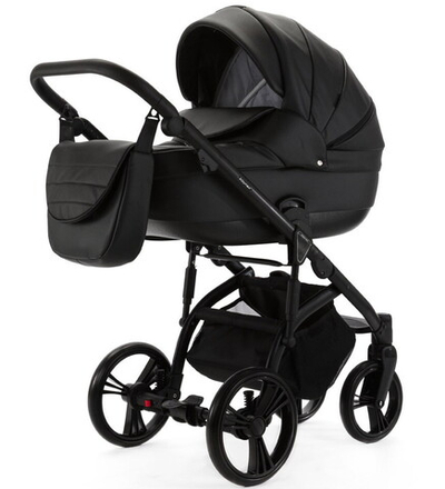 Детская коляска Adamex Lanti Deluxe 2 в 1 LN-SA2 (ЧЕРНАЯ КОЖА)