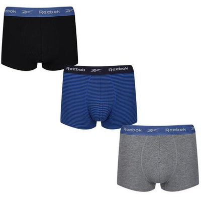 Мужские спортивные боксеры Reebok Mens Trunk EDRIK 3P - grey/purple/blue stripe