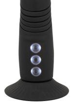 Черный вибратор с поступательными движениями G and P-Spot Thrusting Vibrator - 23 см.