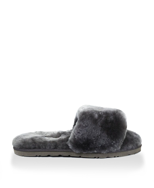 FLUFF SLIDE SLIPPER-grey