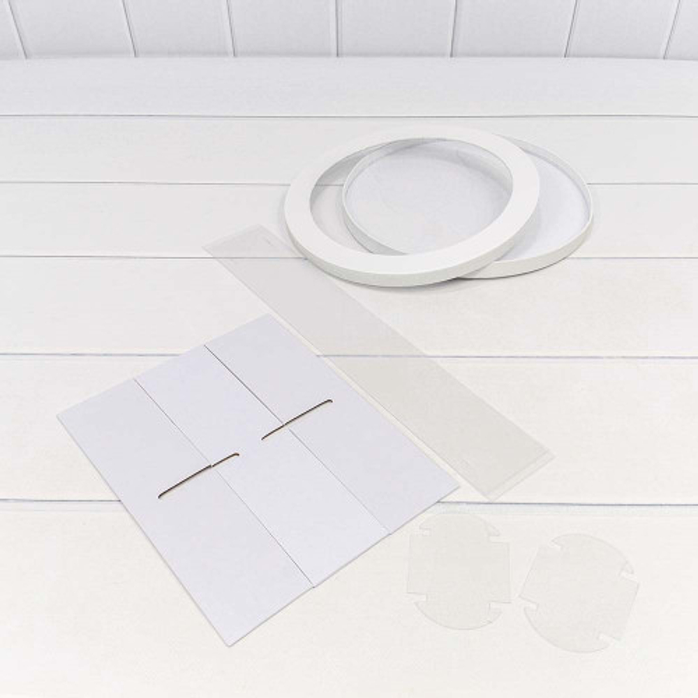 Коробка сборная 25х7 см с окошком (Белый)