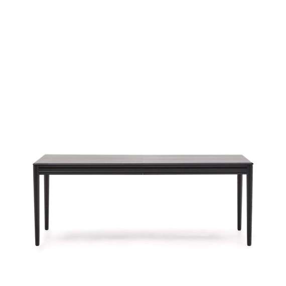 Раздвижной стол Lenon черный из шпона и массива дуба 200(280)x90
