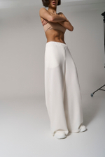 Брюки трикотажные wide leg белые