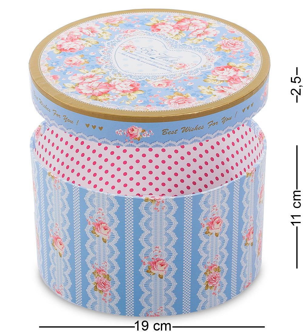 WF-41-A Набор коробок из 3шт «С наилучшими пожеланиями» цв.голубой