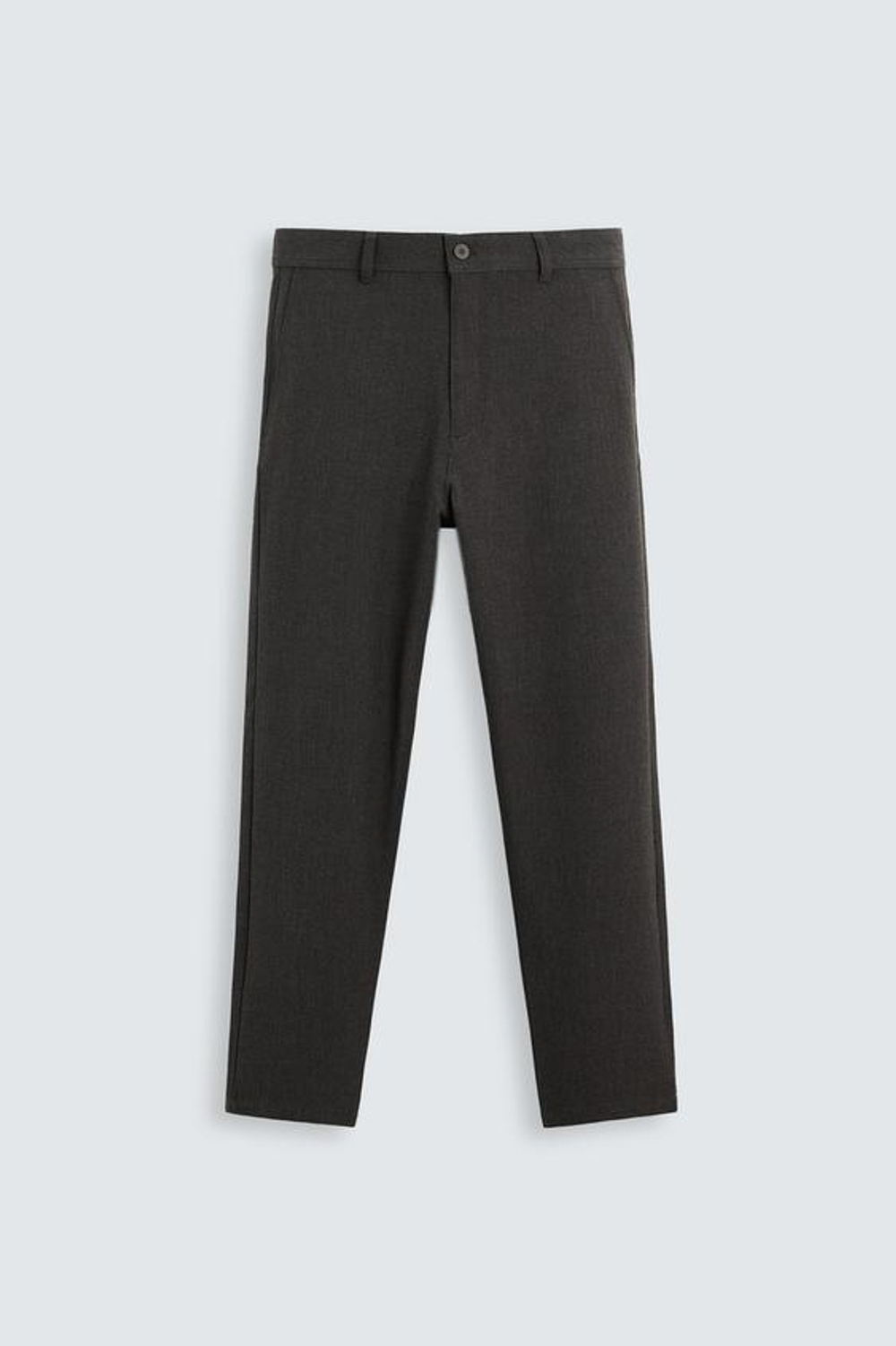 ZARA БРЮКИ ЧИНОС ИЗ КОМФОРТНОЙ РЕЛЬЕФНОЙ ТКАНИ, КОРИЧНЕВЫЙ МЕЛАНЖ