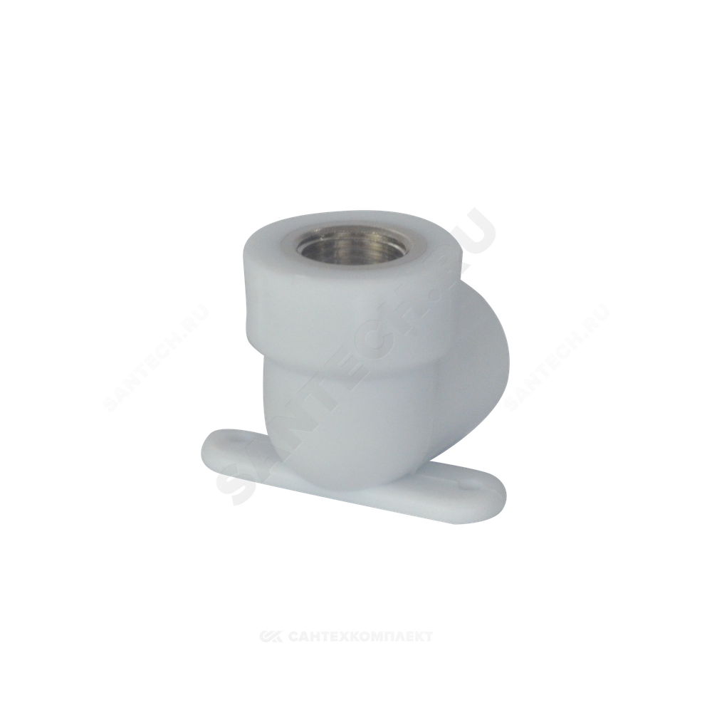 Угольник PP-R комбинированный белый Дн 20х1/2" ВР с креплением PRO VALFEX 10120020-PRO