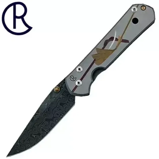 Складной нож Chris Reeve Sebenza LSUGdamRain с клинком из стали Stainless Damascus, рукоять титан