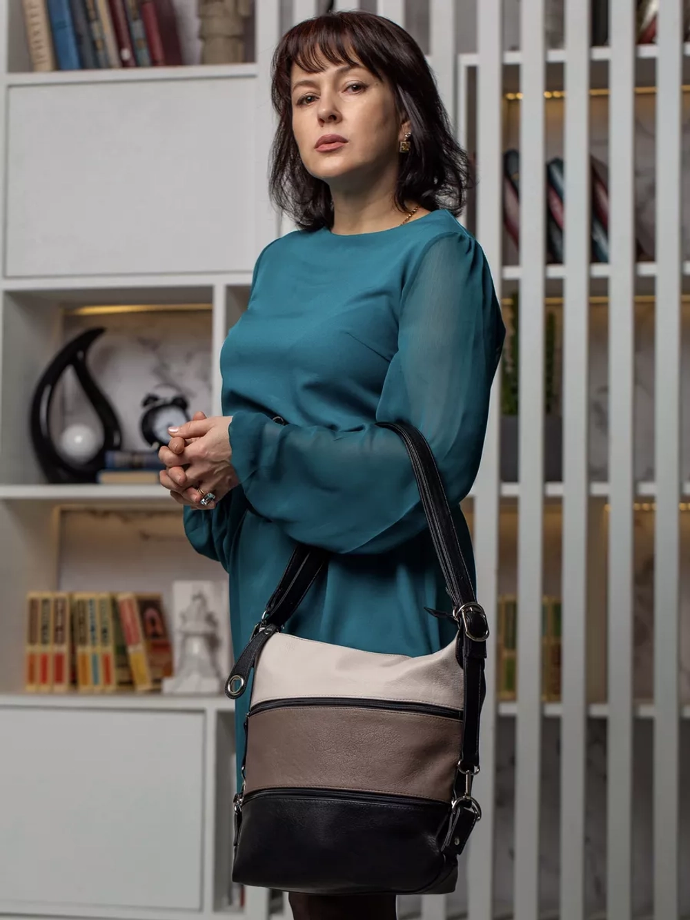 Сумка рюкзак через плечо большая шоппер