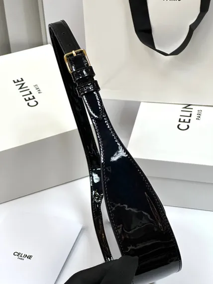 Сумка CELINE TERENCE из лакированной телячьей кожи черный