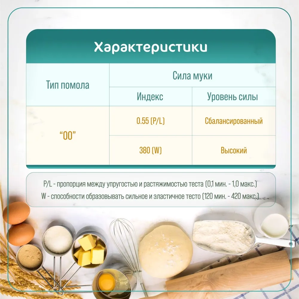 Мука Molino Grassi пшеничная из мягких сортов пшеницы, 1 кг