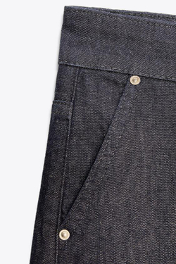 ZARА МИНИ-ШОРТЫ ЧИНОС, ТЕМНЫЙ ИНДИГО