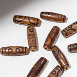 Бусина Дзи "Семь глаз" из агата, 30*10мм, коричневый