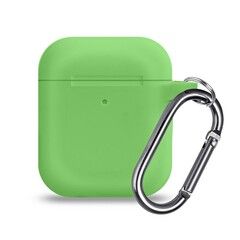 Силиконовый чехол с карабином для AirPods 1, 2 Protective Case (Spearmint / Мятный)