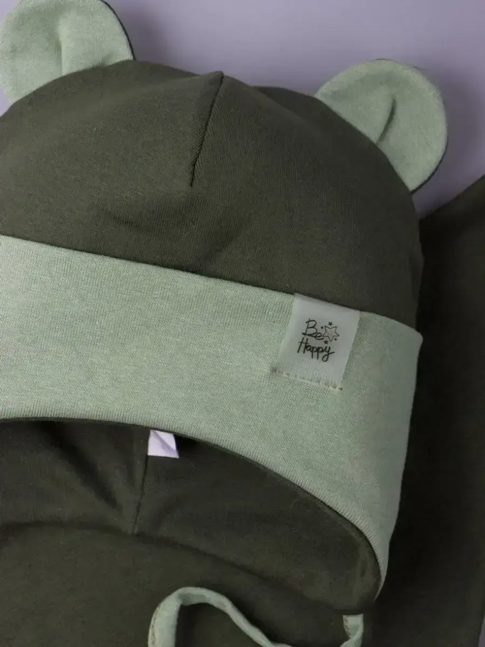 Шапка детская осенняя с ушками и снуд