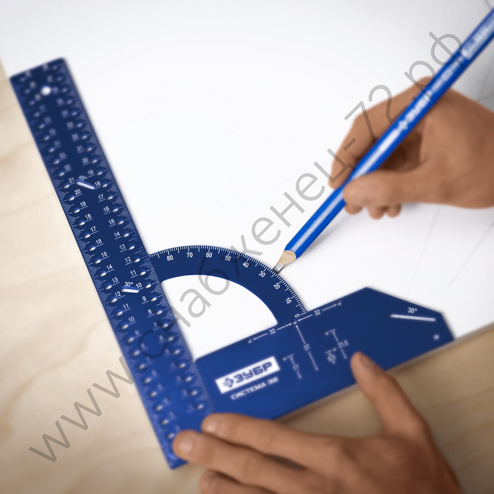 ЗУБР Система-32, разметочный мебельный угольник, Профессионал (34398-30)