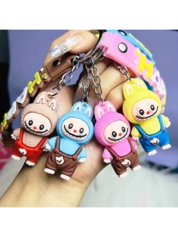 Брелок игрушка Лабубу в комбинезоне Желтый