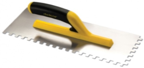 Гладилка зубчатая 6х6 300 мм нержавеющей сталь с открытой пластиковой ручкой Dekor 403