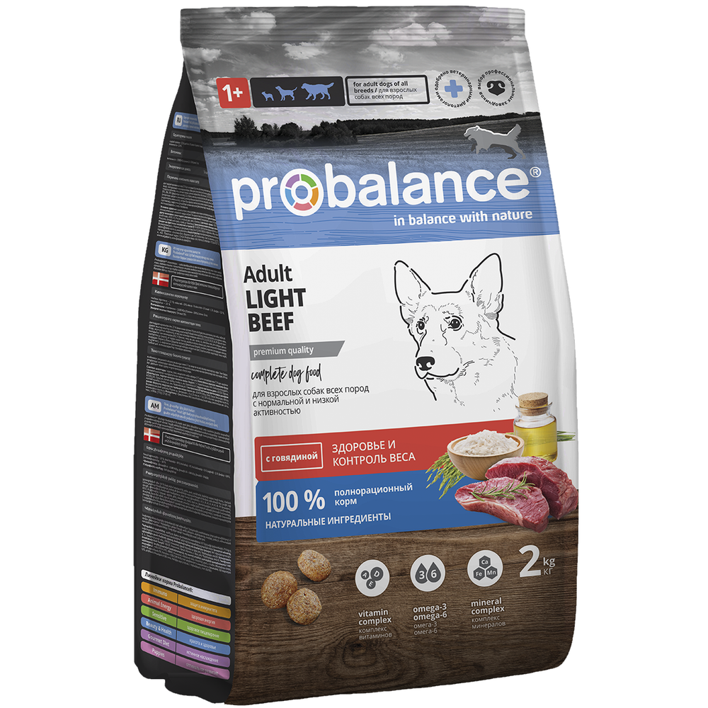 Сухой корм ProBalance Adult Light Beef для взрослых собак всех пород с говядиной Сухой корм ProBalance Adult Light Beef для взрослых собак всех пород с говядиной