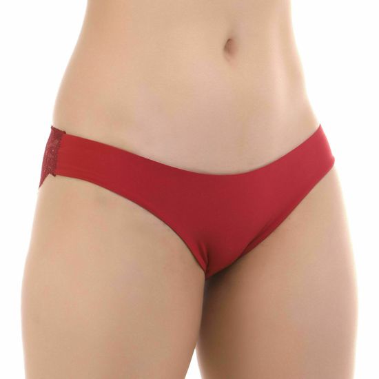 Женские трусы слипы с кружевной вставкой бордовые ROMEO ROSSI RR2503-18