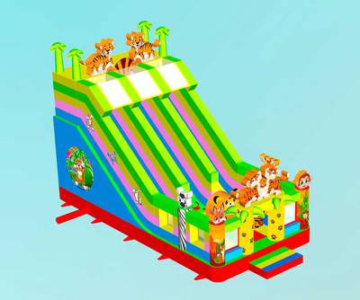 Коммерческий надувной батут «Тигриная страна 4», 8*4*5 м