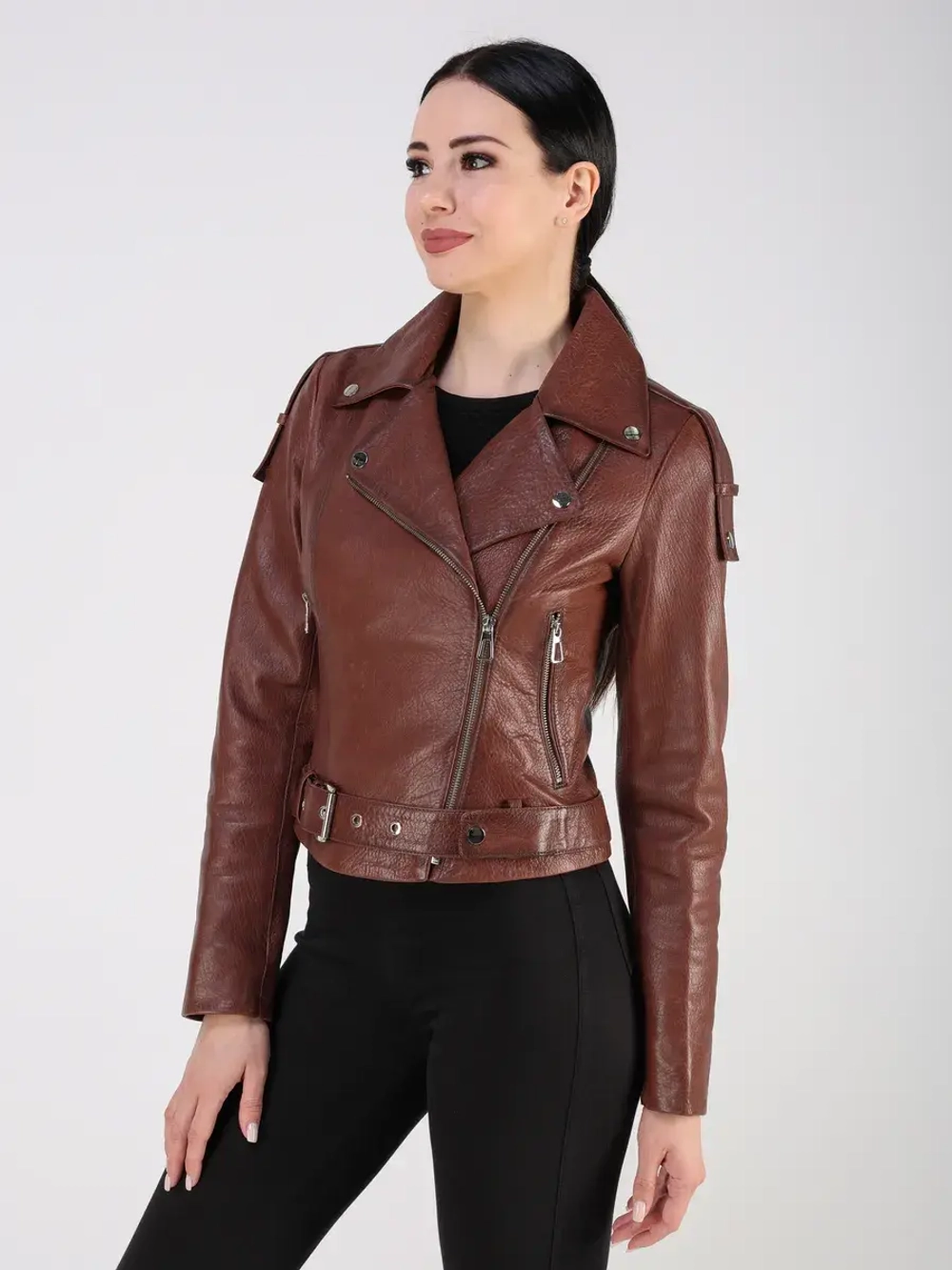 Кожаная куртка демисезонная косуха