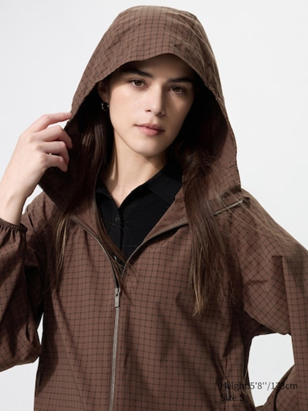 UNIQLO Парка с защитой от УФ-излучения, темно-коричневый