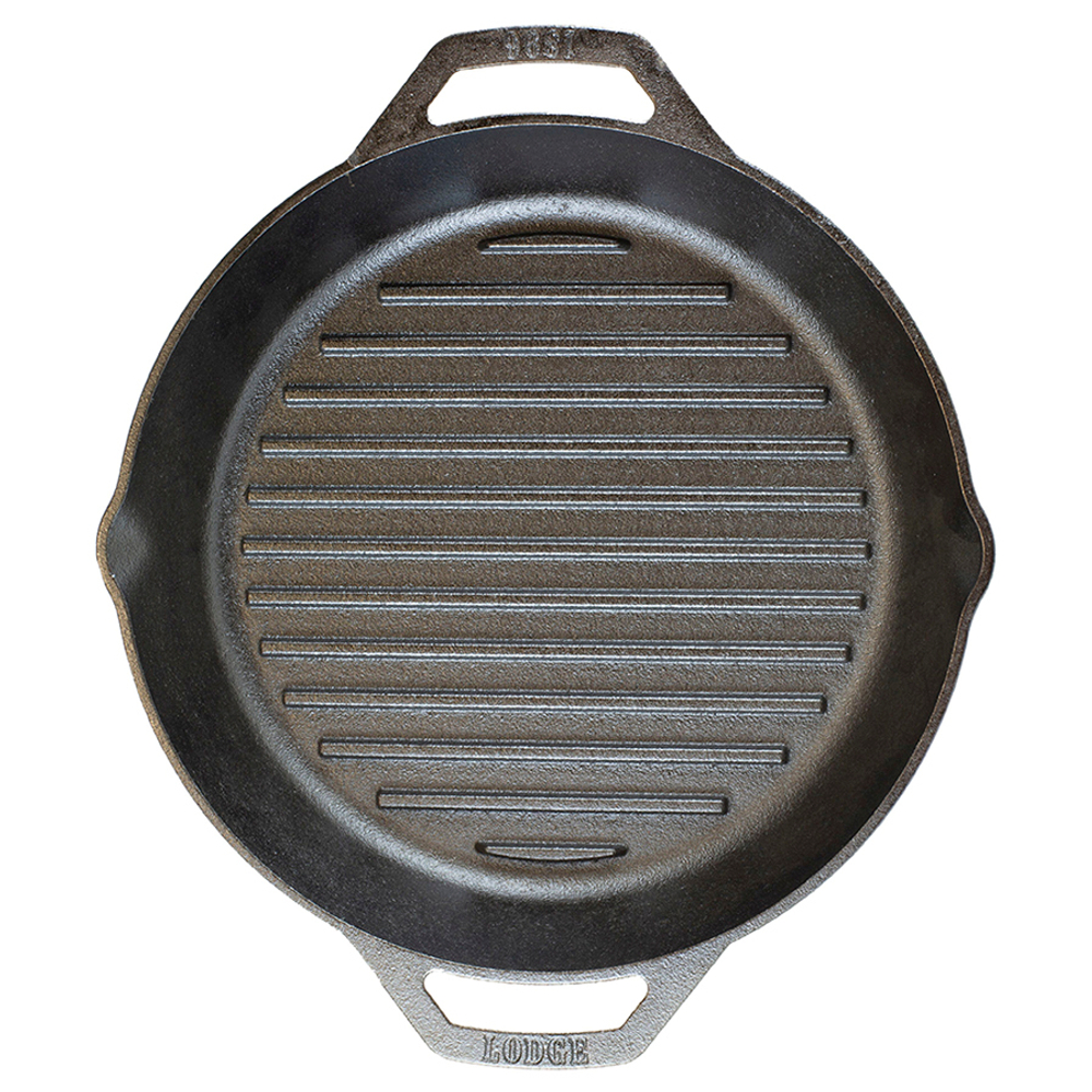 Сковорода-гриль 30см Lodge с двумя ручками чугунная