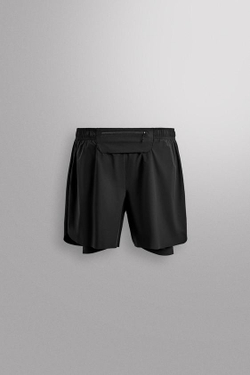ZARA ШОРТЫ ДЛЯ БЕГА 2 В 1, ЧЕРНЫЙ