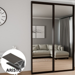 Дверь-купе ARISTO FLAT, зеркало, профиль венге темный