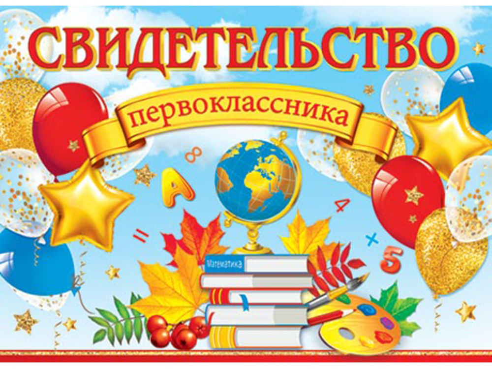 Свидетельство 3-24-107 СВИДЕТЕЛЬСТВО первоклассника 46070