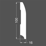 Плинтус напольный под покраску P20.100.16 МДФ Deartio 100x16x2070 мм