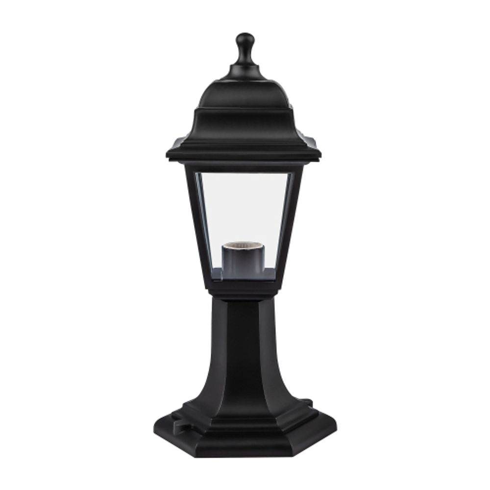 Садово-парковый светильник ЭРА «Оскар» НТУ 04-60-001 черный 4-гранный напольный IP44 Е27 max60Вт | Садово-парковые светильники