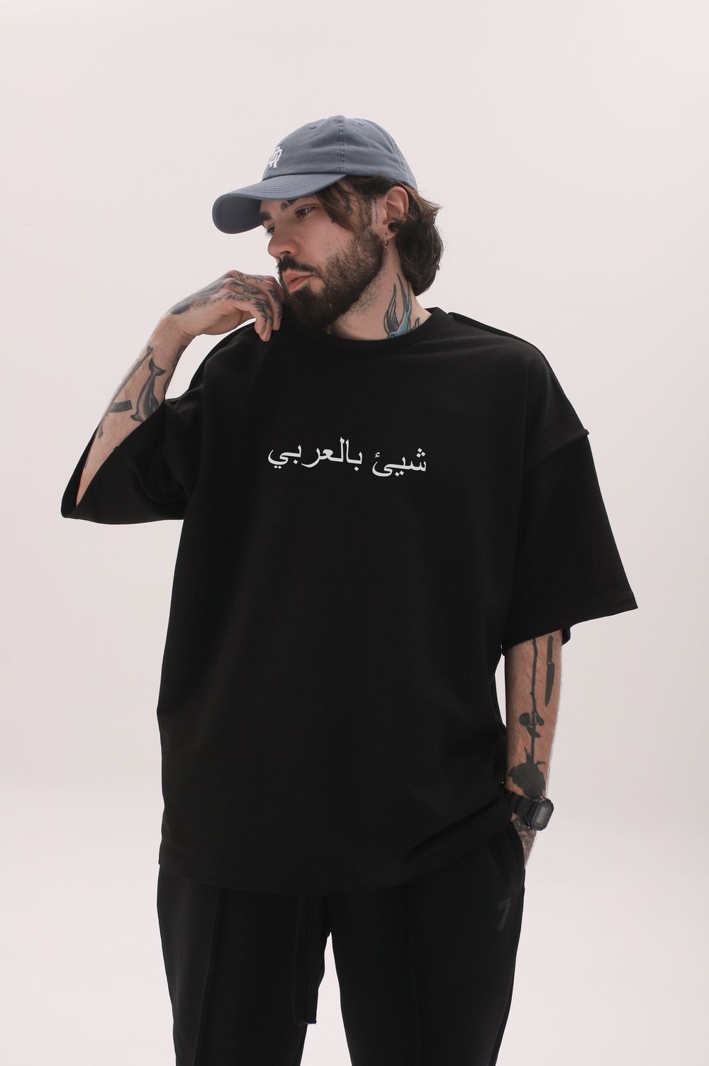 Футболка оверсайз(унисекс) плотная «ЧТО-ТО НА АРАБСКОМ»