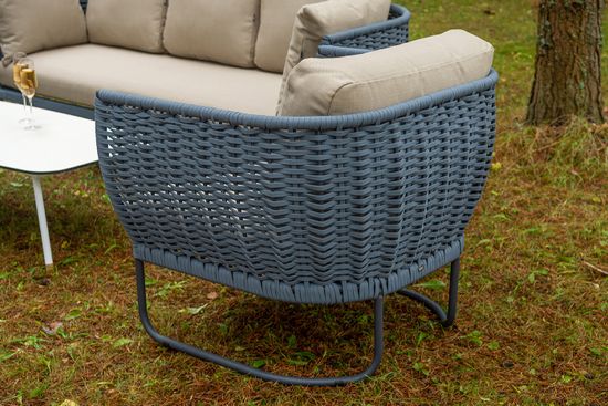 "Фиджи" 5-местная плетеная лаунж-зона цвет синий (KT18-014)