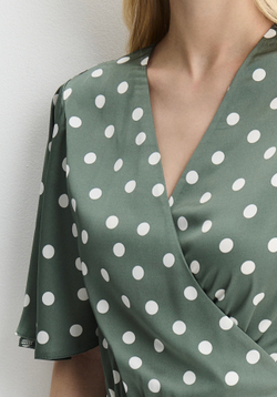 Платье Тюлип хаки в горох