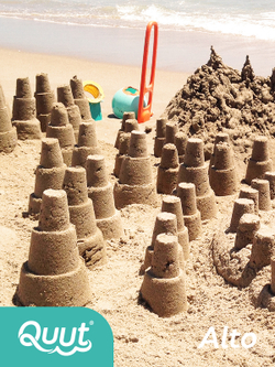 Формочки для 3-уровневых пирамид из песка и снега Quut Alto. Цвет: лагуна + жёлтый + винтажный зелёный (Lagoon + Yellow + Vintage)